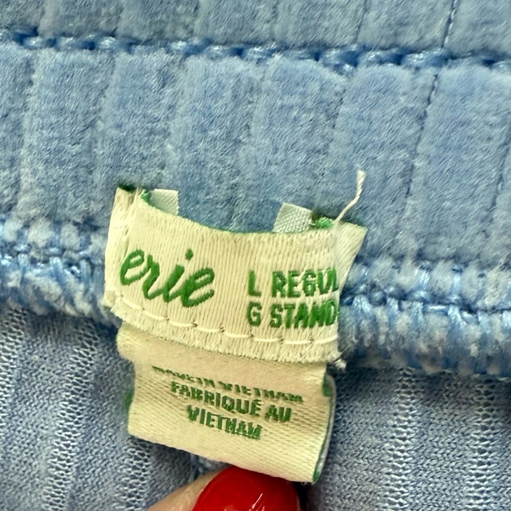 Aerie Groove-On Velour High Waisted Flare Pants In Blue Linen Size Large - Picture 6 of 7